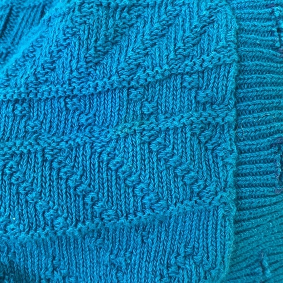 Vintage Colter Bay Textured Cotton Knit Cardigan in Turquoise size M - Picture 4 of 4